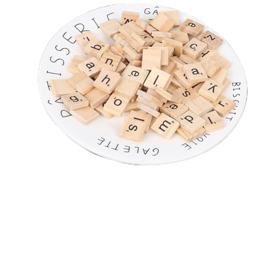 Scrabble-Fliesen, Lernwerkzeuge, Basteln, Lernwerkzeuge, Kunsthandwerk, 2 Set Holzfliesen, Puzzle-Blöcke für 26 Englische Alphabete (Gemischte Kleinbuchstaben) von TIKATARER