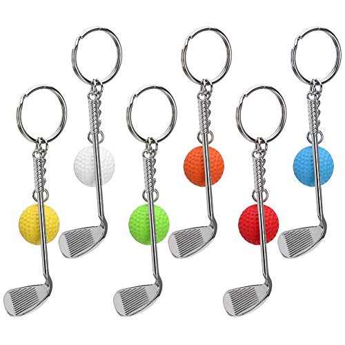 TIKATARER Golfballschlüsselkette, Schlüsselringe Kreativer Schlüsselanhänger -Anhänger -Dekoration 6PCS Mini Club Ball Schlüsselbund Mini Keychain für Taschenschlüssel TIKATARER Golfballschlüsselkette, Schlüsselringe Kreativer Schlüsselanhänger -Anhänger -Dekoration 6PCS Mini Club Ball Schlüsselbund Mini Keychain für Taschenschlüssel von TIKATARER