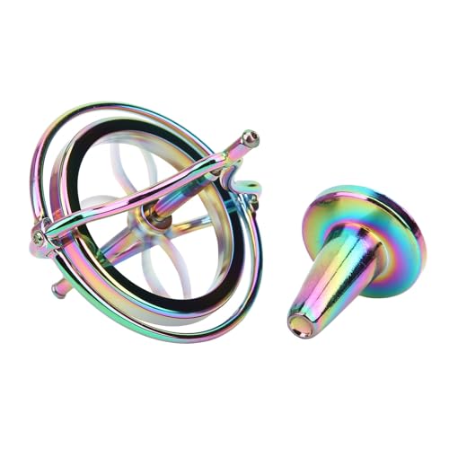 TIKATARER Gyroskop, Antigravitation Dekompression Spielzeug Fingerspitze Gyroskop mit Stressabbau Fingerspitzenspielzeug Anti -Schwerkraftspielzeug für Legierungsgyroskop (Glänzend; 3x2,6 mm) von TIKATARER