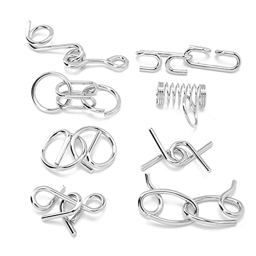 TIKATARER Intelligenzspielzeug, Puzzle Locks Intelligenz Schnallen Schleuder Spielzeug Hirnteaser Spielzeug 8pcs Edelstahl Brain Rätsel Ineinandergreifende Links für Erwachsene ältere Menschen von TIKATARER