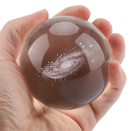 TIKATARER Kristallkugel, 8 cm Klare Transparente Dekorative Quarz -Glücksglaskugel Kristall Kugel Papiergewicht Kristall Display Skulptur Home Office Handwerk Glass Globe für Frauen Freunde von TIKATARER