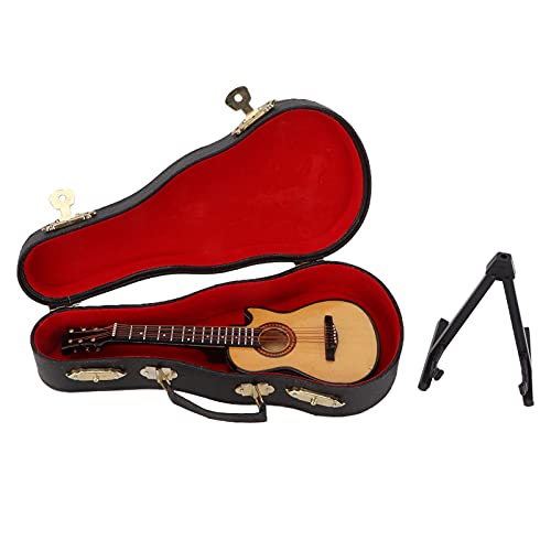 TIKATARER Mini -Gitarre, Minature Gitarrendekor mit Stand Miniatur -Musikinstrumenten für Aufklärungsausbildung (16 cm fehlende Gitarre) von TIKATARER