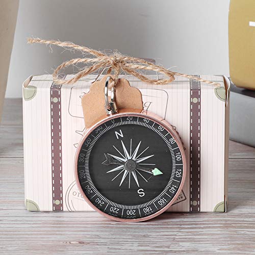 TIKATARER Mini -Koffer Partyvorbefürworter Box, Kleine Geschenke Boxen mit Kompass- und Kraft Tags 20pcs Hochzeitsgeschenke Schachtel Süßwarenboxen Bevorzugt Kisten für Reisen Hochzeitsfeier von TIKATARER
