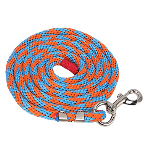 TIKATARER Pferdeseil, Nylon Pferdseil -Blei -Seile für Pferde Horse Traction Seil Longe Line für für Vieh Haustierpferd Training 6,6 Fuß Lang (Blau-Orange) von TIKATARER