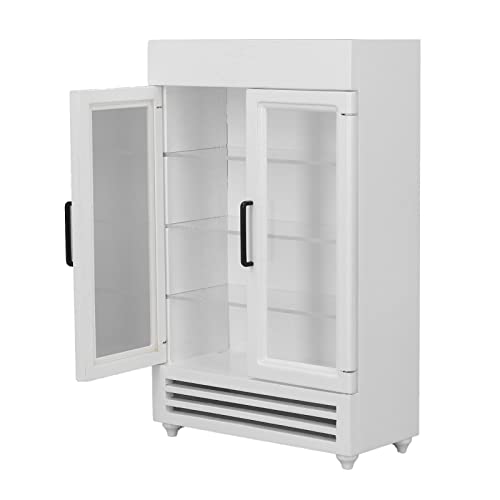TIKATARER Puppenhaus Küche, Wood Dollhouse Kühlschrank Spielzeugkühlschrank Dollhouse Möbel Kühlschrank (White) von TIKATARER