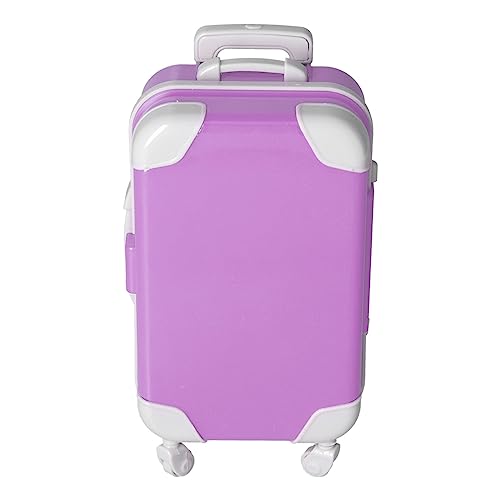 TIKATARER Puppenträger, Mini-Koffer-Puppenzubehör Simulierte Puppengepäckkoffer Tragbarer Puppenreisekoffer Babypuppenträger für Doll House (PJ-459-03 Trolley Box Lila) von TIKATARER