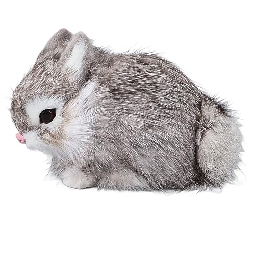 TIKATARER Realistischer Hasenplüsch, Simulation Kaninchen Lebensechte Farbgefüllte Hase Gefülltes Kaninchen Weiches Süße Pelzige Kaninchen -Figur für für Dekorationsrequisiten (Grey) von TIKATARER