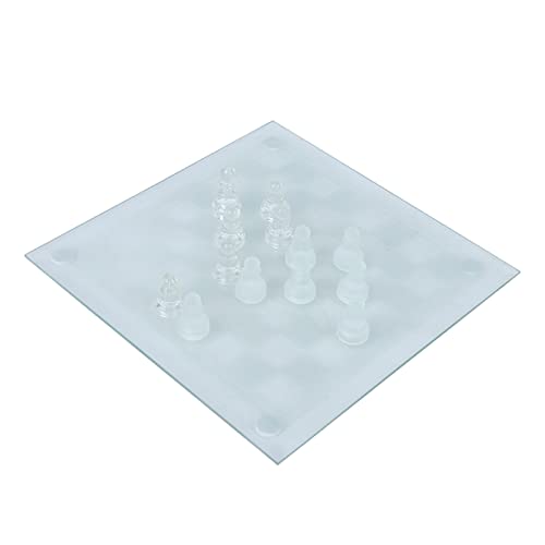 TIKATARER Riesenschach, 25x25 cm Stumpfes Polnisches Glas Schachkess -Set Crystal International Schach 1 Schachbrett und 32 Schachmann von TIKATARER