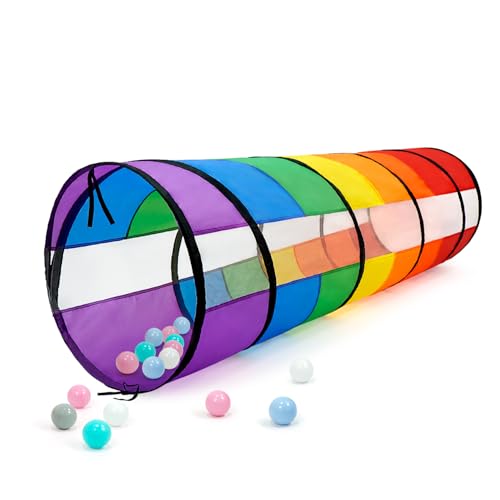 Kinder-Spieltunnel für Kleinkinder, groß, 53,3 cm, buntes Regenbogen-Pop-Up-Krabbelzelt für Baby oder Haustier mit atmungsaktivem Netz, für drinnen und draußen, Kindertunnel für Babys, Katzen, Hunde, Kinder-Spieltunnel für Kleinkinder, groß, 53,3 cm, buntes Regenbogen-Pop-Up-Krabbelzelt für Baby oder Haustier mit atmungsaktivem Netz, für drinnen und draußen, Kindertunnel für Babys, Katzen, Hunde, von TIKTENT