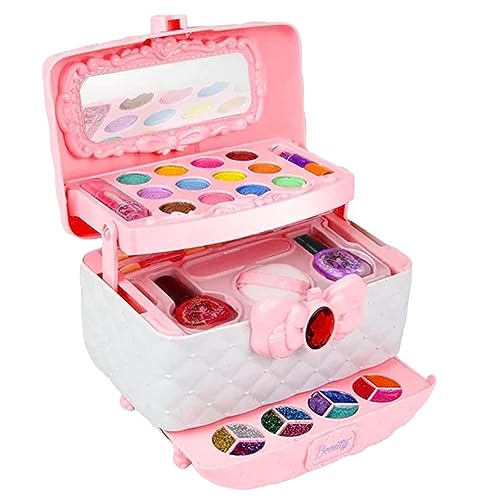 Make-up-Set für Mädchen, waschbares Make-up-Spielzeug für Mädchen, sicheres Kinderschmink-Set, Kleinkind-Make-up-Tasche, keine Belastung für die Haut, Make-up-Tasche von TILEZE