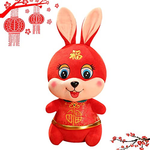 TILEZE Chinesisches Kaninchen-Plüschtier | Plüschtier aus Kaninchen | Plüschtier aus weichem Kaninchen mit großen Augen, Sofadekoration aus Hase, Geschenke für TILEZE Chinesisches Kaninchen-Plüschtier | Plüschtier aus Kaninchen | Plüschtier aus weichem Kaninchen mit großen Augen, Sofadekoration aus Hase, Geschenke für von TILEZE