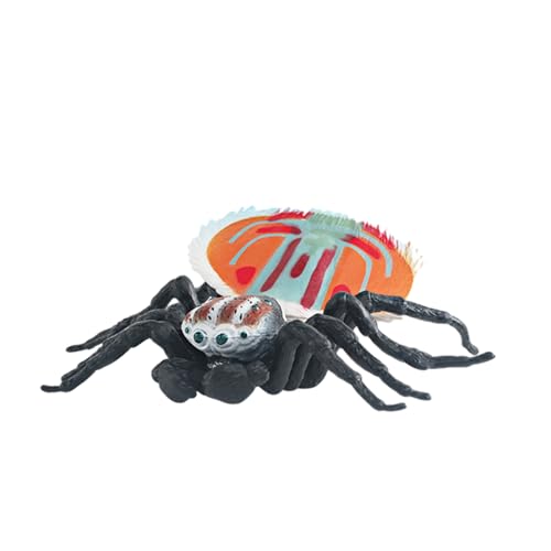 TILEZE Falsche Spinne – kleine realistische Spinnen, Spinnenfiguren, Lernspielzeug für Jungen und Mädchen, Spinnen-Action-Modell, realistische Tiere für Halloween, Zubehör von TILEZE