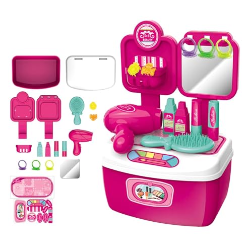 TILEZE Friseur-Salon-Set für Mädchen, frühes pädagogisches Schönheitssalon-Set für | Frisierspiel-Set für Mädchen, mit Spiegelkamm, Haartrockner für 3 4 5 6 7 8 TILEZE Friseur-Salon-Set für Mädchen, frühes pädagogisches Schönheitssalon-Set für | Frisierspiel-Set für Mädchen, mit Spiegelkamm, Haartrockner für 3 4 5 6 7 8 von TILEZE