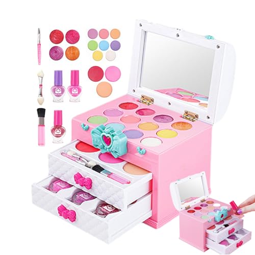 TILEZE Make-up-Set für | Waschbares Make-up-Set für tragbares Schönheitssalon-Spielset, waschbares Make-up-Set für Mädchen im Alter von 3 4 5 6 7 8 Jahren, Geburtstagsspielzeug TILEZE Make-up-Set für | Waschbares Make-up-Set für tragbares Schönheitssalon-Spielset, waschbares Make-up-Set für Mädchen im Alter von 3 4 5 6 7 8 Jahren, Geburtstagsspielzeug von TILEZE