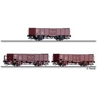 TILLIG 01077 TT Güterwagenset aus drei offenen Güterwagen, DR, Ep. IV von TILLIG