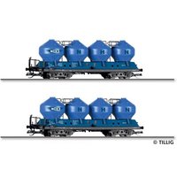 TILLIG 01114 TT Güterwagenset „NHN spol. s.r.o.“ aus zwei Staubsilowagen Uacs 451.1, CD, Ep. V von TILLIG