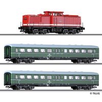 TILLIG 01425 TT Einsteigerset-Personenzug mit Modellgleisoval, DR, Ep. IV von TILLIG