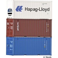 TILLIG 09836 H0 Container-Set mit drei 20‘-Containern von TILLIG