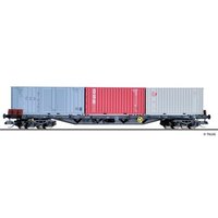 TILLIG 18127 TT Containertragwagen Rgs 3910 mit drei 20‘-Containern, DR, Ep. IV von TILLIG