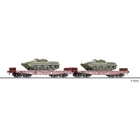 TILLIG 70058 H0 Schwerlastwagenset Rmms 3960 mit zwei Schützenpanzern BMP-1 „NVA“, DR, Ep. IV von TILLIG