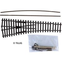 TILLIG 83436 TT Einfache Weiche EW1 links 15°, Länge 129,5 mm, Bausatz brüniert von TILLIG