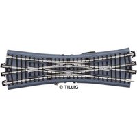 TILLIG 83791H0m TT Bettungsgleis braun Doppelkreuzungsweiche mit Antrieb von TILLIG