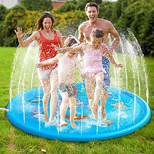 TILZ GEAR Splash Pad Sprinkler Wassermatte Kinder Spielzeug ab 3 Jahren Outdoor Kleinkind Wasser Spielmatte Splash Pad Sprinkler Matte Anti Slip Sprinkler Pad Sommer Garten Sprinkler Pool 170cm/68 von TILZ GEAR