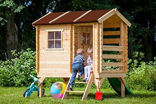 Stelzenhaus mit rutsche aus Holz - B146xL182xH205 cm/1,1m2 - Spielhaus im Freien für Kinder - Gartenspielhaus - TIMBELA M501C Stelzenhaus mit rutsche aus Holz - B146xL182xH205 cm/1,1m2 - Spielhaus im Freien für Kinder - Gartenspielhaus - TIMBELA M501C von TIMBELA