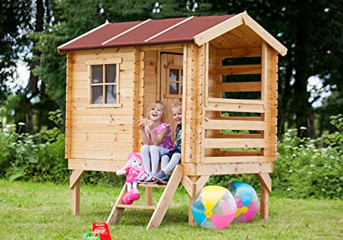 Timbela Kinderspielhaus aus Holz - Spielhaus im Freien für Kinder - B146xL181xH205 cm/1,1m2 Gartenspielhaus - Garten-Sommerhaus für Kinder M501B Timbela Kinderspielhaus aus Holz - Spielhaus im Freien für Kinder - B146xL181xH205 cm/1,1m2 Gartenspielhaus - Garten-Sommerhaus für Kinder M501B von TIMBELA