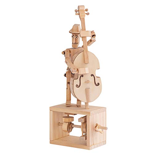 TIMBERKITS Double Bass Player Automata Musician Bassist Mechanisches Holzpuzzle-Modellbausatz, Holz von TIMBERKITS