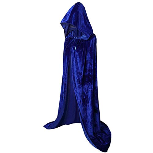 TIMELYE Hexenkleid Unisex Kostüme Kapuze Scream Kostüm Halloween-Kostüm Unregelmäßiger Saum Piratenkostüm Damen Ponchomantel Traditionelles Halloween Kostüm Herren Halloween Kostüm(1-Royal Blue,M) von TIMELYE