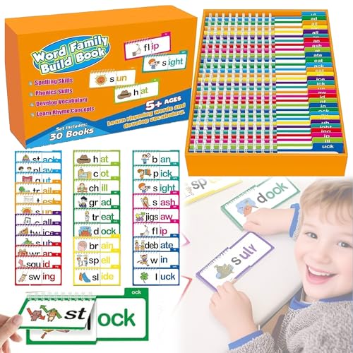 30 Lese- und Reim-Flip-Bücher, Wortfamilien, Buchstabengeräusche, Lernkarten, Abc Vokabelkarteikarten, Präfixe Wortfamilien, pädagogisches Flip-Bücher-Set, pädagogische Lesespiele, interaktive 30 Lese- und Reim-Flip-Bücher, Wortfamilien, Buchstabengeräusche, Lernkarten, Abc Vokabelkarteikarten, Präfixe Wortfamilien, pädagogisches Flip-Bücher-Set, pädagogische Lesespiele, interaktive von TIMIFUN
