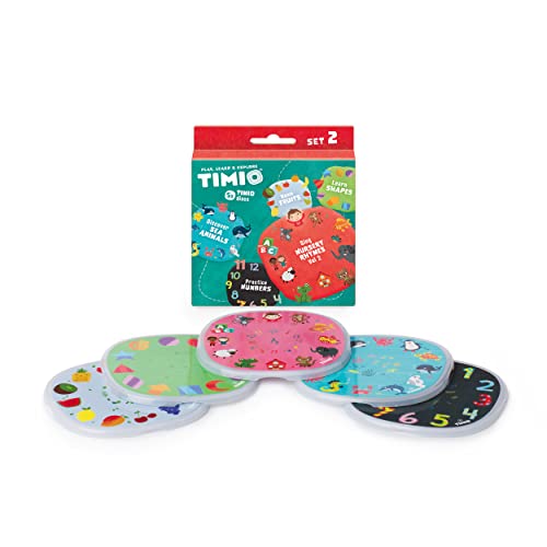 TIMIO Disc Set # 2: 5 Audio-Discs für TIMIO Player | Lern Zahlen, 96 Kinderlieder Vol. 2, Meerestiere, Formen, Früchte | In 8 Sprachen | Lernspielzeug, Geschichtenerzähler ab 2 Jahre von TIMIO