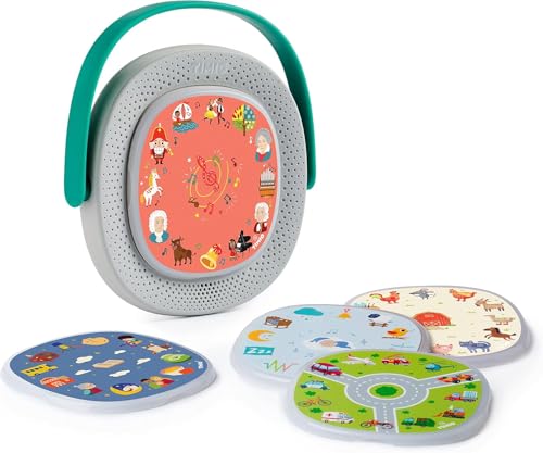 TIMIO Player + 5 Disks | Hören Sie Märchen, Geschichten, Musik und Kinderlieder | Lernen Sie Zahlen, Buchstaben, Tiere | 8 Sprachen enthalten | Interaktives Audio-Lernspielzeug, für 2–6 Jahre von TIMIO