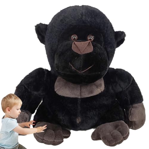TIMVLETI Schimpanse Plüschtier, 25cm Schimpanse Kuscheltier Simulation Gorilla Puppe Simulation Gorilla Puppe Flauschiger Stofftier zum Spielen Geschenk & Kuscheln für Kinder und Baby von TIMVLETI