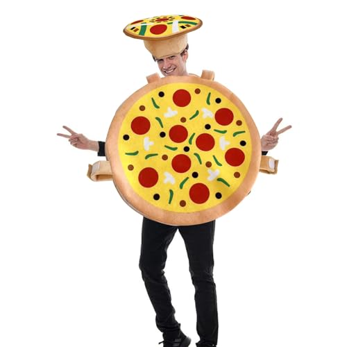 Lustiges Pizza-Kostüm für Erwachsene und Kinder, lustiges Fast-Food-Pizza-Hut, Anzug, niedliches Halloween-Outfit, Partyzubehör, Dekorationen, Karneval, Weihnachten, Verkleidung, Spiel, Geburtstag von TINAYAUE