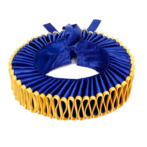 Retro Clown Kragen Weich Clown Halsausschnitt Abnehmbarer Vampir Kragen Renaissance Hals-Rüschen elisabethanischer Ausschnitt Gerüschter Satinkragen für Karneval, Halloween, Cosplay, Fasching von TINAYAUE