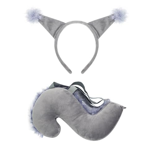 TINAYAUE Eichhörnchen Kostüm Set Süße Tier Haargummis Schwanz Kinder Tierkostüme Cartoon Eichhörnchen Haarreif Schwanz Rollenspiel Kostümzubehör für Halloween, Karneval, Cosplay, Geburtstagsparty von TINAYAUE