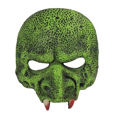 TINAYAUE Gruselige Halloween Masken Zombie Geist Gesicht Grün Kobold Maske für Hexe Zauberer Zombie Teufel Vampir Cosplay Kostüm Karneval Maskerade Maske Horror Party Requisiten (Grüne Koboldmaske) von TINAYAUE