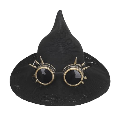 TINAYAUE Spitzer Hexenhut mit Rosen, Netz, Spitze, Nieten, Gläsern, Skeletthand Einzigartiger Zauberer Hut Weicher Hexenhut Hexe Kostüm Zubehör für Halloween, Karneval, Rollenspiel TINAYAUE Spitzer Hexenhut mit Rosen, Netz, Spitze, Nieten, Gläsern, Skeletthand Einzigartiger Zauberer Hut Weicher Hexenhut Hexe Kostüm Zubehör für Halloween, Karneval, Rollenspiel von TINAYAUE