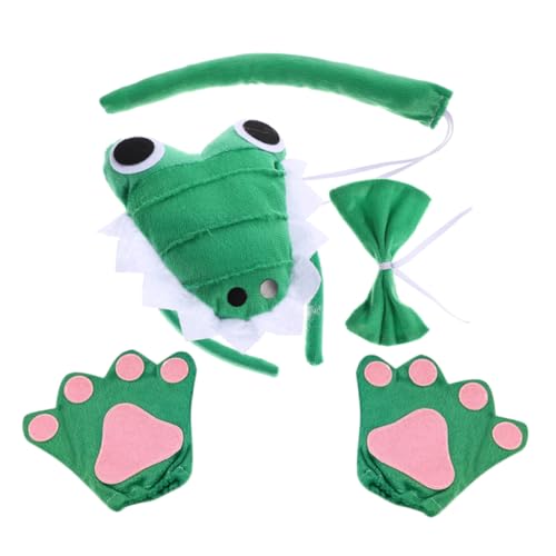 TINEASUR 1 Satz Süßes Alligator Kostüm mit Haarreif Handschuhen Fliege Tierkostüm Requisiten für Partys Cosplay TINEASUR 1 Satz Süßes Alligator Kostüm mit Haarreif Handschuhen Fliege Tierkostüm Requisiten für Partys Cosplay von TINEASUR