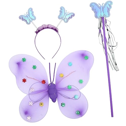 TINEASUR Stirnband-set Fee-kostüm-zubehör Pailletten-flügel Stirnband Für Mädchen Cosplay Halloween Bühnengebrauch von TINEASUR