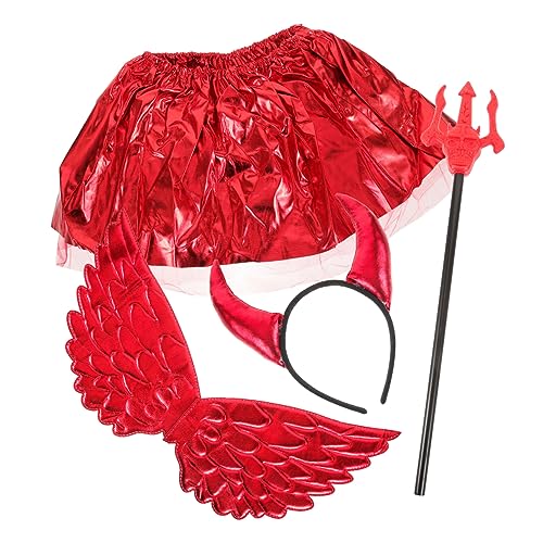 TINEASUR 1 Set Halloween Flügel Hörner Kopfschmuck Netzrock Cosplay Kostüm Teufelshorn Halloween Cosplay Requisite Halloween Teufelskostüm Teufelsstirnband Teufelshornstirnband TINEASUR 1 Set Halloween Flügel Hörner Kopfschmuck Netzrock Cosplay Kostüm Teufelshorn Halloween Cosplay Requisite Halloween Teufelskostüm Teufelsstirnband Teufelshornstirnband von TINEASUR