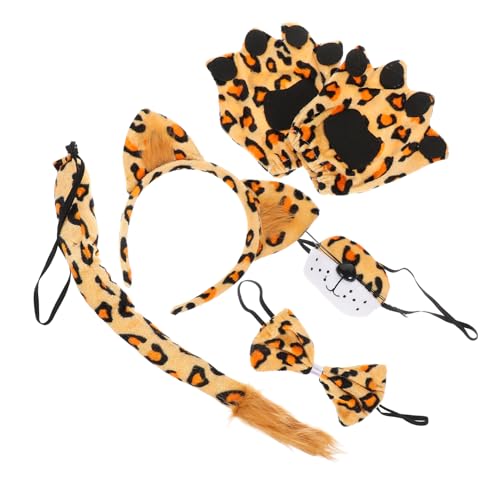 TINEASUR 1 Set Leoparden Kostümset Cosplay Mit Tierohren Stirnband Nase Und Fliege Perfektes Halloween Tierkostü Für Und Erwachsene Tierkostü Zubehörset TINEASUR 1 Set Leoparden Kostümset Cosplay Mit Tierohren Stirnband Nase Und Fliege Perfektes Halloween Tierkostü Für Und Erwachsene Tierkostü Zubehörset von TINEASUR