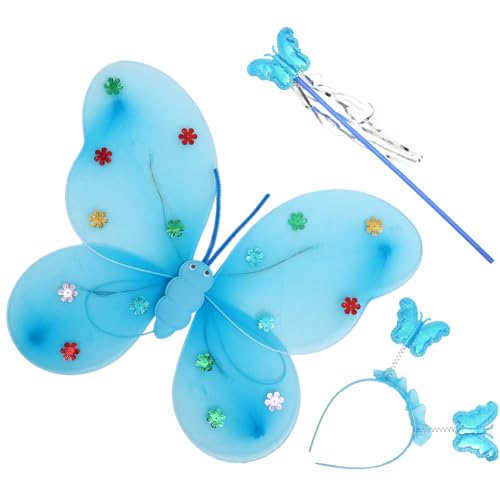 TINEASUR 1 Set Schmetterlingskostüm, Schmetterlings Cosplay Flügel, Engelsflügel, Schmetterlings Stirnband, Flügelstab, Feenkostüm, Schmetterlingsflügel Stirnband, Zauberstab, TINEASUR 1 Set Schmetterlingskostüm, Schmetterlings Cosplay Flügel, Engelsflügel, Schmetterlings Stirnband, Flügelstab, Feenkostüm, Schmetterlingsflügel Stirnband, Zauberstab, von TINEASUR