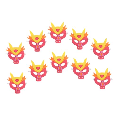 TINEASUR 10 Stück Kinder Jahr Des Drachen Masken, Tiermasken Für Partys, Dekorative Masken, Cosplay Masken Für Kinder, Tiermasken Requisiten, Karnevalsmasken, Requisiten, Partymasken, von TINEASUR