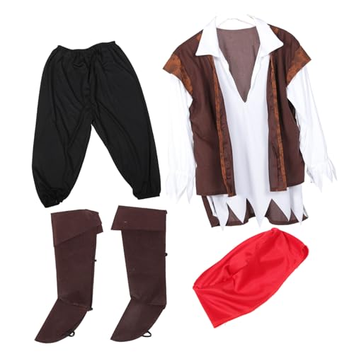 TINEASUR 1Satz Piratenkostüm Herren Cosplay für Halloween Karneval Leichtgewichtig Wiederverwendbar für Rollenspiele Bühnenaufführungen Besondere Anlässe von TINEASUR