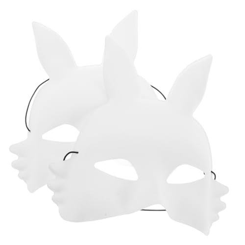 TINEASUR 2 Stück DIY Blanko-pvc-hasenmaske, Weiße Halbgesichts-hasenmaske, Hasenmaske, Maskerade, Hasenmaske, Hasen-halbmaske Für Geburtstagsfeier, Halloween TINEASUR 2 Stück DIY Blanko-pvc-hasenmaske, Weiße Halbgesichts-hasenmaske, Hasenmaske, Maskerade, Hasenmaske, Hasen-halbmaske Für Geburtstagsfeier, Halloween von TINEASUR