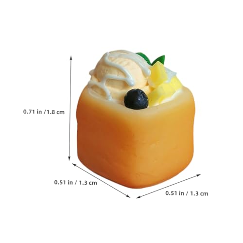 TINEASUR 2 Stücke Miniatur Dessert Modelle Mini Eiscreme Toast für Puppenhaus Realistische Miniatur Kuchen Figuren Bunte Micro Landschaft Dekoration von TINEASUR