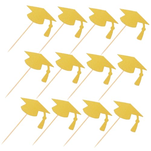 TINEASUR 24 Stück Teiliges Abschluss Cupcake Topper Goldene Tortendeko für Schulabschluss und Abiturfeier Kreative Nachhaltige Kuchen Deko für Graduation Party TINEASUR 24 Stück Teiliges Abschluss Cupcake Topper Goldene Tortendeko für Schulabschluss und Abiturfeier Kreative Nachhaltige Kuchen Deko für Graduation Party von TINEASUR